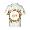 thumbnail image 3 of Haiem World Travel3 Printed Hawaiian Shirt for Men - Men’s Casual Beach Summer Shirts - Stretch Fabric with Modern Fit-Medium, 3 of 9