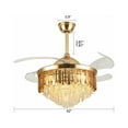 thumbnail image 2 of 42" Crystal Chandelier Ceiling Fan Light Retractable LED 3 Color Change with Remote, 2 of 12