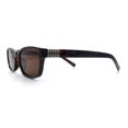 thumbnail image 6 of Womens Classy Narrow Rectangle Horn Rim Plastic Fashion Sunglasses Tortoise - Brown, 6 of 8