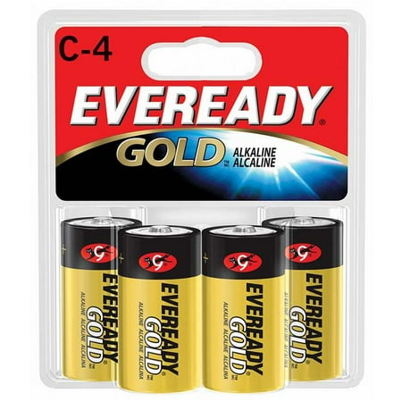 Eveready EVEA93BP4CT Energizer Alkaline C Batteries - Pack of 4, Red