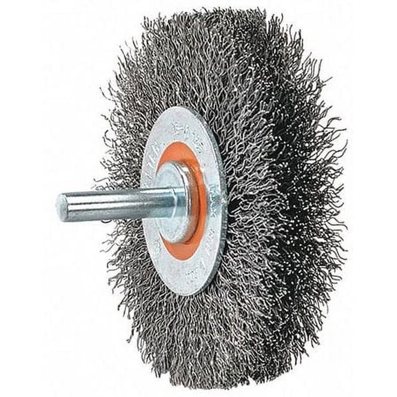 Walter 13C175 3"x3/4"x1/4" Mounted Wheel Brush .0118 Crimped Stainless Steel Wire
