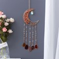 thumbnail image 5 of Atrapasueños de ágata y luna con cristal de 7 chakras, atrapasueños con piedras preciosas, color natural, ágata, para colgar en la pared de la habitación (naranja), 5 of 5