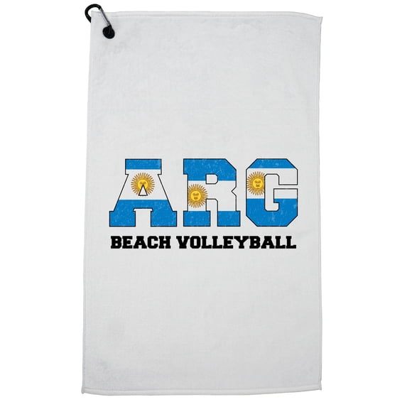 Argentina Beach Volleyball - Olympic Games - Rio - Flag Golf Towel with Carabiner Clip