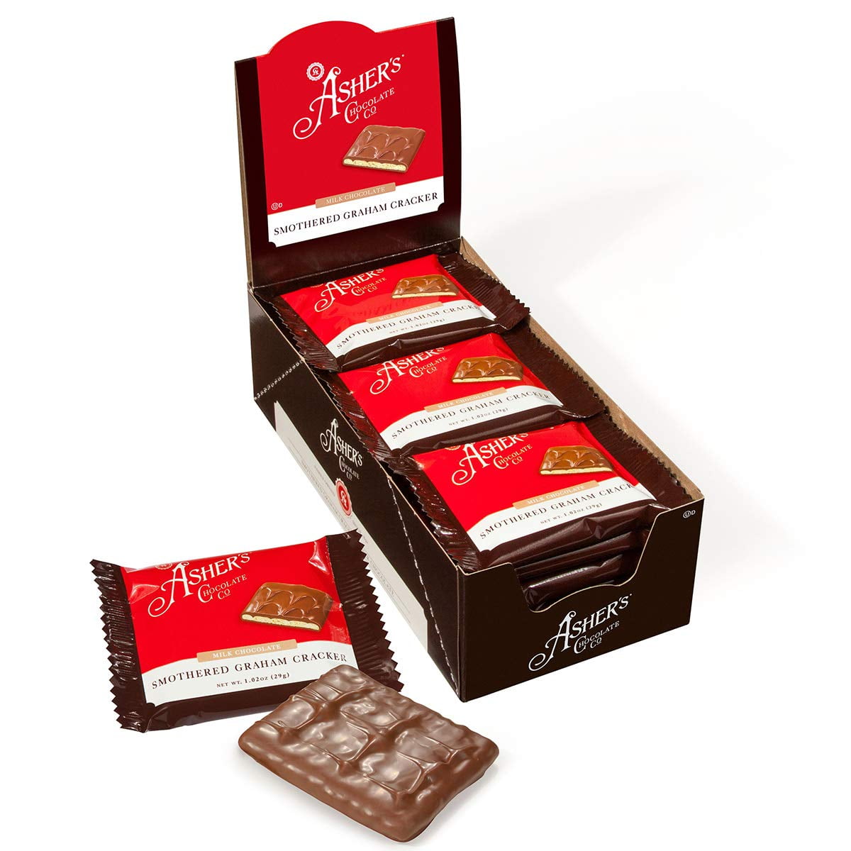 Asher's Chocolate, Gourmet Chocolate Covered Graham Crackers, Small