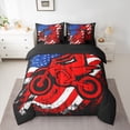 thumbnail image 2 of Castle Fairy Dirt Bike Bedding Comforter Set,Vintage USA Flag Queen Bedding Sets, 2 of 8