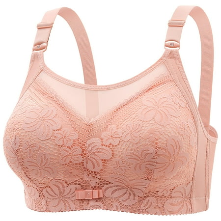 HYSYSB Sports Bras for Women balconette Bras for Women bras for Women seamless Bra high Support Bras for Strap Full Coverage Up Bras No Underwire Wireless Bras bralettes for Women Pink 44
