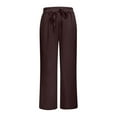 thumbnail image 5 of Travel Outfits Women Airport Women's High Waist Wide Trousers Summer Palazzo Trousers Casual Comfortable And Light Elegant With Pockets And Drawstring Sweats Pants for Women Work Casual Brown M, 5 of 5