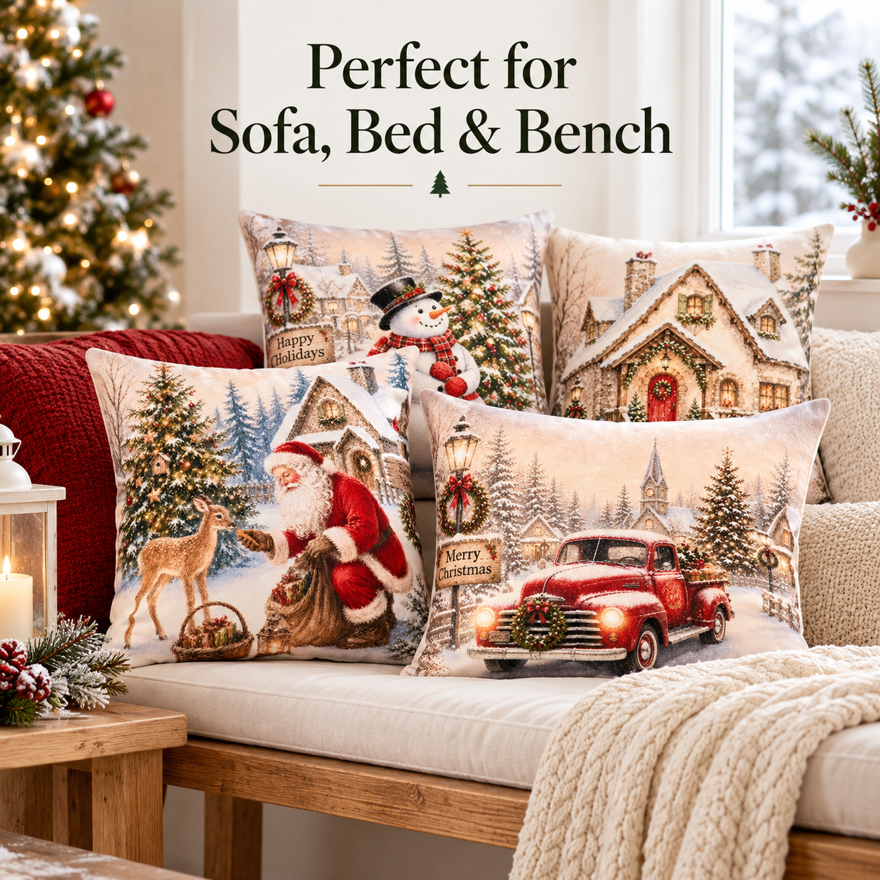 Sanmadrola Christmas Pillow Covers Set of 4 photo 6