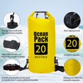 thumbnail image 1 of Bolsa seca, bolsa impermeable con correa larga ajustable para el hombro, bolsas secas para kayak, canotaje, piragüismo, pesca, rafting, natación, senderismo, snowboard (amarillo, 20L) ShuxiuWang 8390605223518, 1 of 1