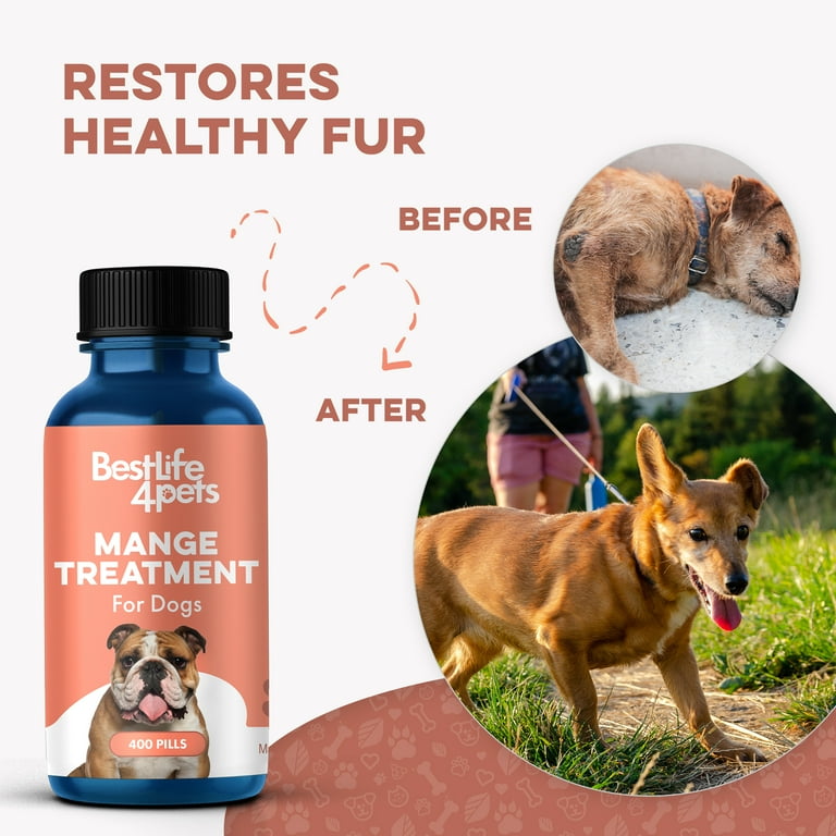 BestLife4Pets Dog Mange Relief All Natural Coat and Itch Relief Easy to Use Pills Walmart