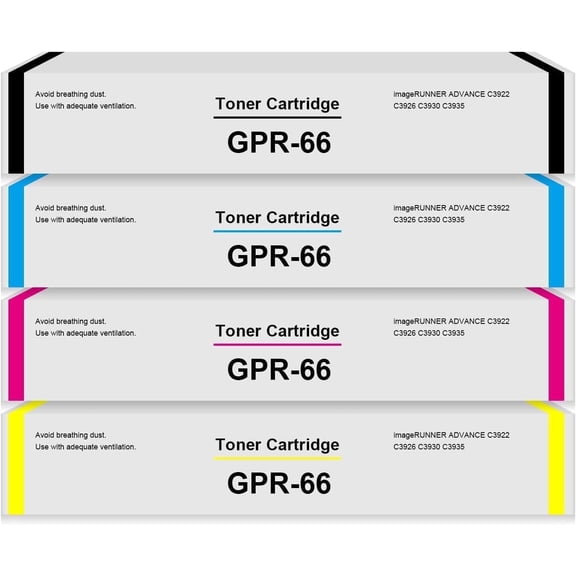 GPR66 GPR-66 Toner Cartridge Replacement for Canon imageRUNNER C3926i C3930i C3935i Printer(1 Black, 1 Cyan, 1 Yellow, 1 Magenta)