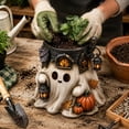 thumbnail image 5 of Halloween Planter Decor Resin Flower Pot with Drainage Hole, Weatherproof Outdoor Indoor Garden Ornament for Porch Yard Party Table, 3D Holiday Seasonal Home Decoration Accent, Fall Festival Gift, 5 of 5