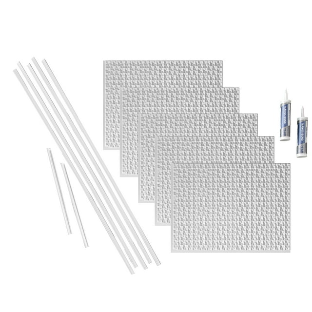 FASÄDE Terrain Decorative Vinyl Backsplash 15 sq ft Kit in Gloss White