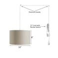 thumbnail image 3 of 1 Light Swag Plug-In Pendant 16"w Light Oatmeal Linen Drum Shade, 17' White Cord, 3 of 5