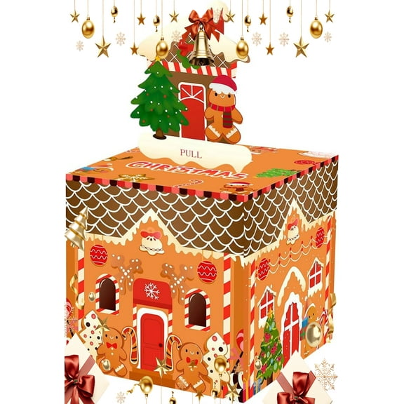 Money Dispenser Box Christmas - Pull Out Cash Dispenser Gift Box, Gingerbread House Money Holder, Creative surpriise Boxes | for Birthday Valentines Day Proposal Kids Teens Girls Boys Friends Family