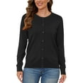 thumbnail image 5 of UVPLove Women's Lightweight Button-Down Cardigan Sweater,Black,XL,S-3XL(Oversized Fit - Runs Large, Choose One Size Smaller), 5 of 10