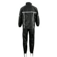 thumbnail image 2 of Milwaukee Leather MPM9510 Men's Black Water-Resistant Motorcycle Rain Suit with Hi Vis Reflective Tape 5X-Large, 2 of 9