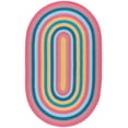 thumbnail image 2 of SAFAVIEH Braided Siofra Striped Reversible Area Rug, Pink/Blue, 5' x 8' Oval, 2 of 12