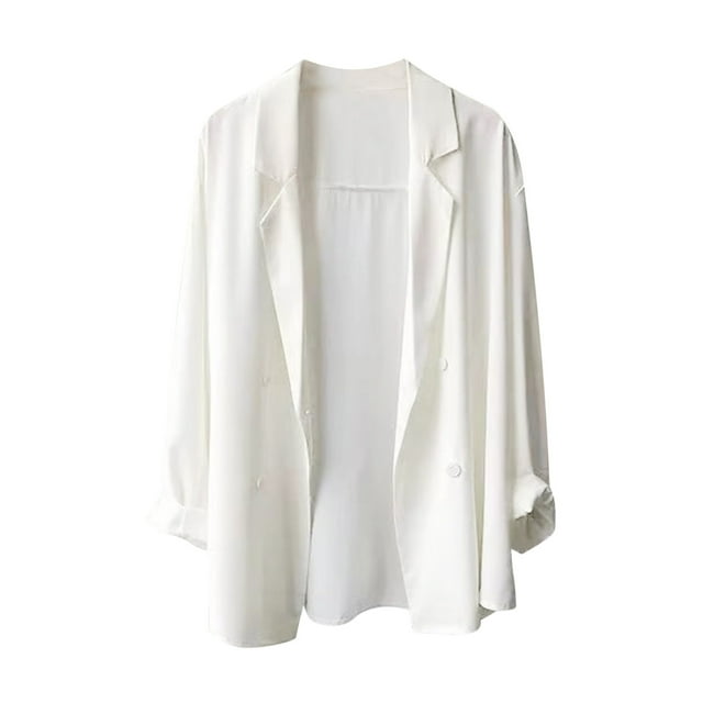EGNMCR Blazer Femme Style Élégant Manches Longues Col Rabattu Manteau Femme