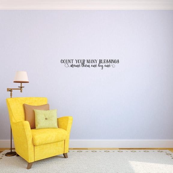 Custom Decals Count Your Many Blessings Name Them One By One Wall Art Size: 16 Inches x 40 Inches Color: Black