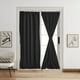 thumbnail image 1 of Cortinas de puerta francesa de alta precisión de color sólido, con ojal para barra de deslizamiento, negro 25*40 (64*102), 1 of 8