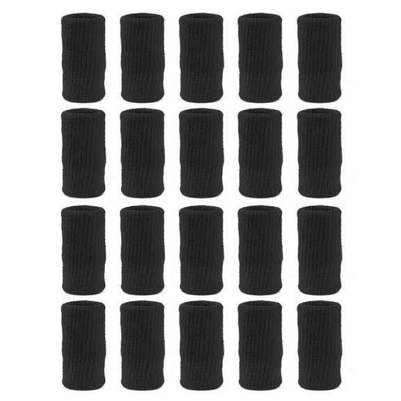 20Pcs Finger Sleeve Protector Thumb Braces Soft Breathable Elastic Relieving Pain Finger Sleeves Thumb Brace Support-Black