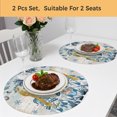 thumbnail image 5 of Blue Gnomes Christmas Round Placemats Set of 2,Braided Polypropylene Place Mats,Xmas Ball Snowflake Gifts Botanical Winter Table Mats for Kitchen Dinner Holiday Wedding Party Coffee Table Decor 13", 5 of 9