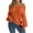 Orange, variant on Women's Off The Shoulder Sweater Crochet Knit Long Sleeve Loose Pullover (Blue, L)