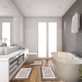 thumbnail image 2 of Juego de alfombras de baño Pauwer de 3 piezas con inodoro contorneado en forma de U, 2 of 6