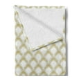 thumbnail image 2 of Art Deco Soft Flannel Fleece Throw Blanket, Splashed Ink Design Fish Scale Formed by Bicolour Dotted Lines, Cozy Plush for Indoor and Outdoor Use, 70" x 90", Pale Coffee White, by Ambesonne, 2 of 5