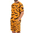 thumbnail image 4 of Mens Pajamas Set Halloween Pumpkins Print Summer Pajamas for Men Short Sleeve & Shorts 2 Piece, 4 of 7