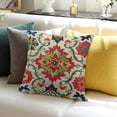 thumbnail image 3 of BANET Pillow Covers,White Ethnic Design Outdoor Decorative Throw Pillows for Couch,Carpet Pattern Decor Cushion Pillowcase for Bed Car Saf(No Insert) 18x18in, 3 of 5