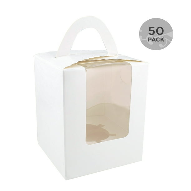 Spec101 Single Cupcake Holders 50 Pk Individual Cupcake Boxes with