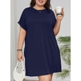 thumbnail image 3 of SIEANE Womens Plus Size Dress Casual Loose T-Shirt Dress with Pockets 1X-5X, 3 of 6
