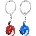 thumbnail image 1 of Llavero para casco de motocicleta, llavero estilo locomotora de moda, muy real como regalo de cumpleaños o vacaciones (rojo y azul) JM, 1 of 5