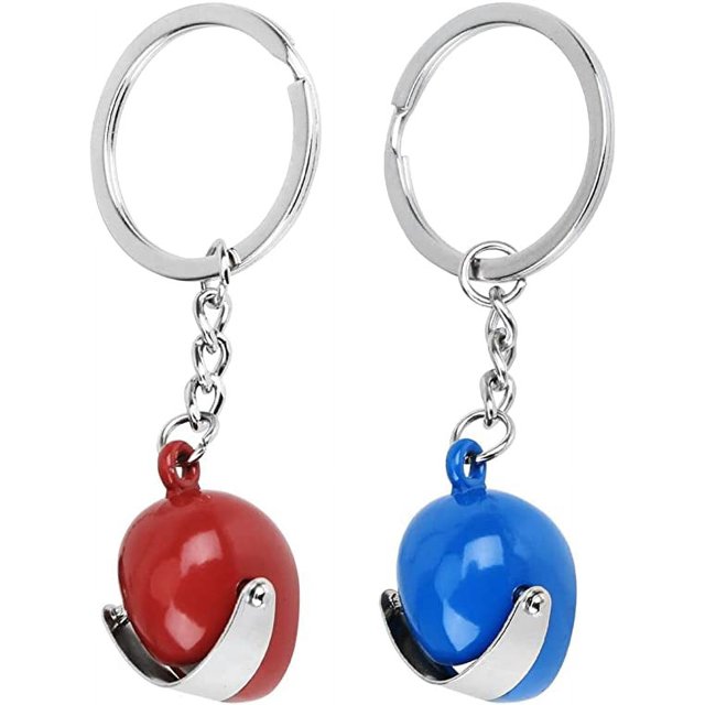 Llavero para casco de motocicleta, llavero estilo locomotora de moda, muy real como regalo de cumpleaños o vacaciones (rojo y azul) JM