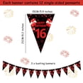 thumbnail image 7 of 3 Pack 16th Happy Birthday Bunting Banner, 36 Pieces Triangle Flag Red and Black, 16th Birthday Decorations, Birthday Pennant Banner for Boys Girls, Birthday Anniversary Theme Party Supplies, 7 of 7
