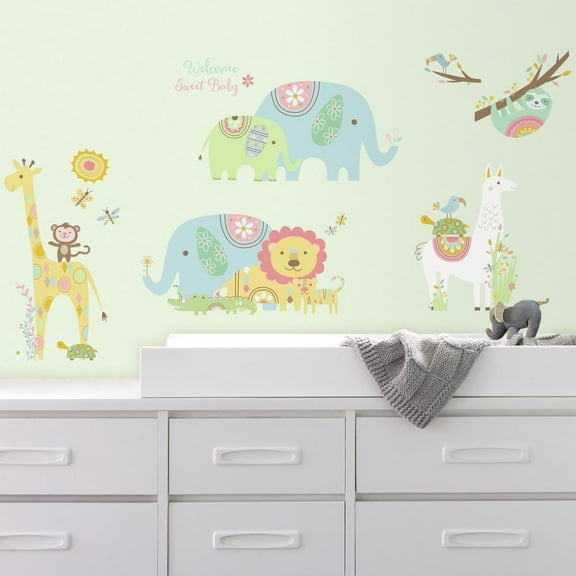 Tribal Baby Animal Peel and Stick Wall Decals