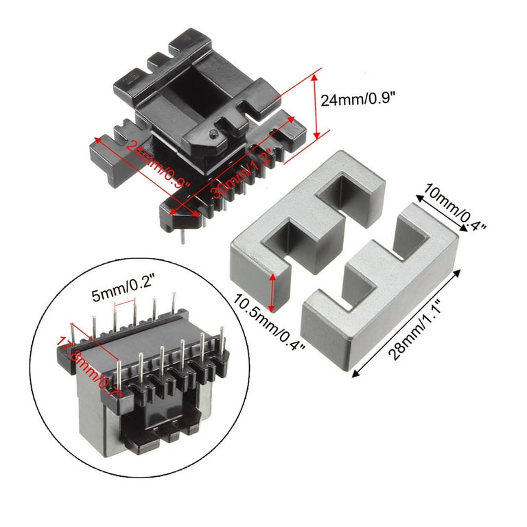 5 Sets EE28 6+6pin Transformer Bobbin PC40 Ferrite Core