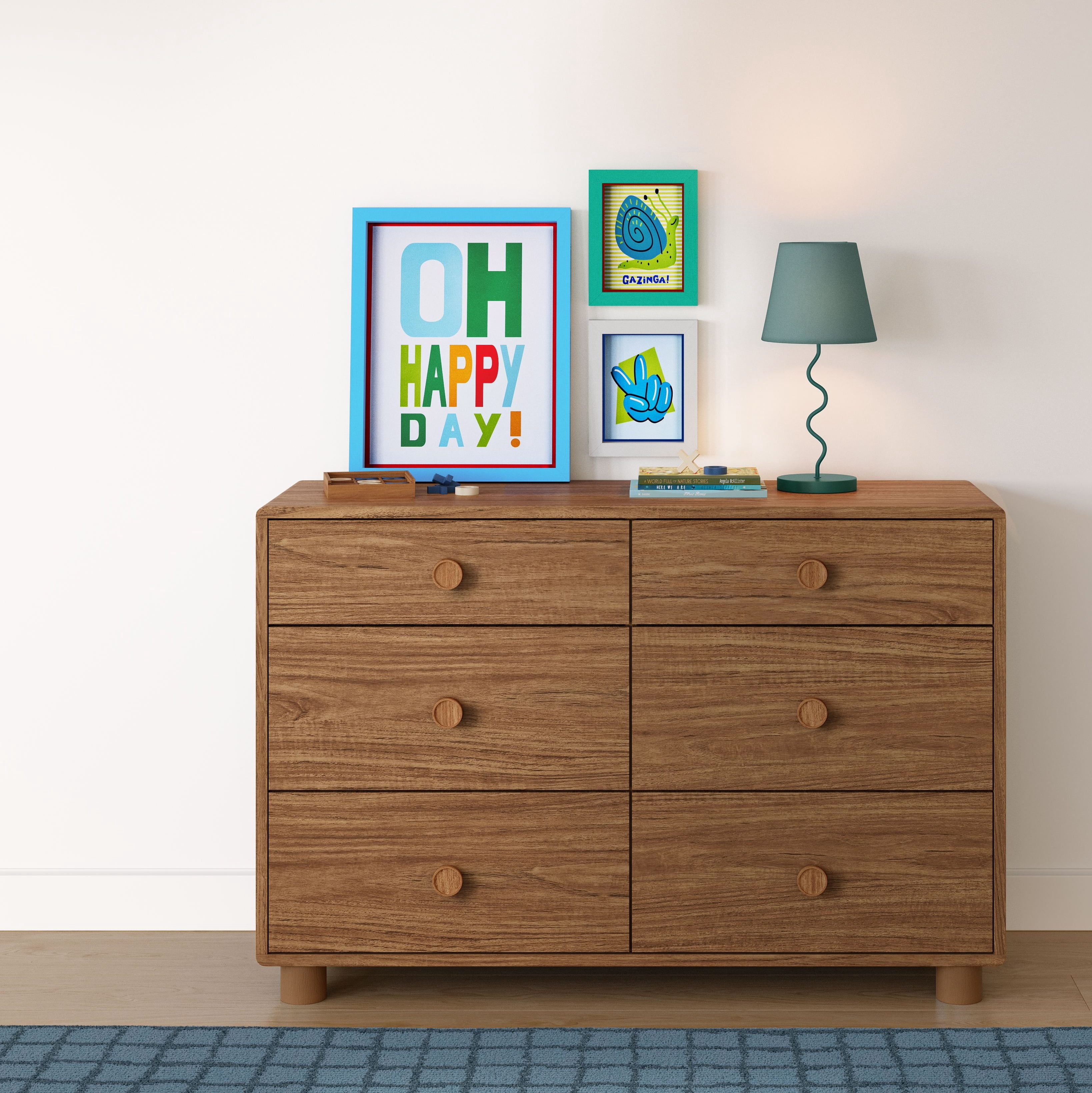 Mainstays Kids Happy Day 3-Piece Framed Wall Art Set