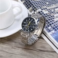 thumbnail image 3 of Hombres Machorro Analógico, Relojes Analógicos Hombres Masculino Analógico Banda de Acero Men inoxidables Mira Aley Wallwatch Negro Negro, 3 of 7