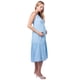 thumbnail image 3 of Vestido Maternidad Largo Rayón Fresco Vestido Embarazo Verano Casual Juvenil Amplio Color Azul Cielo, 3 of 3