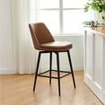 CHITA 27 inch Counter Height Swivel Bar Stools Low Back Set of 2, Metal