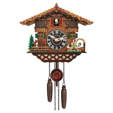 Classical Cuckoo Wall Clock Hanging Wooden Bird Clock GifW6 Creative Home E7P6
