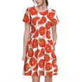 thumbnail image 1 of Vsdgher Tomates pour Femmes Été 2025 Robes Midi Maxi Décontractées Légères Manches Courtes Col Rond Robe de Plage, 1 of 6