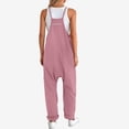 thumbnail image 3 of Womens Casual Summer Jumpsuit Sleeveless Loose Solid Comfortable Strap Design with Pockets for Effortless Style, 3 of 5