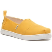 Toms Alpargata Kid's Classic Vegan Canvas Slip On Sneakers In Yellow Size 12