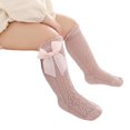 thumbnail image 2 of SUNSIOM Infant Girls Long Stockings Princess Solid Color Cute Bowknot Socks Spring Summer Thin Mesh Over-The-Knee Socks, 2 of 9