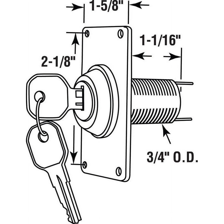 Prime-Line 1-5/16 in. W X 2-3/16 in. L X 3/4 in. D Plastic Electric Key Switch Prime-Line 1-5/16 in. W X 2-3/16 in. L X 3/4 in. D Plastic Electric Key Switch