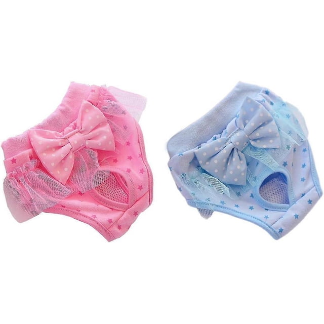 (XL)2pcs Washable Sanitary Physiological Puppy Pants Reusable Diapers for Small Dogs